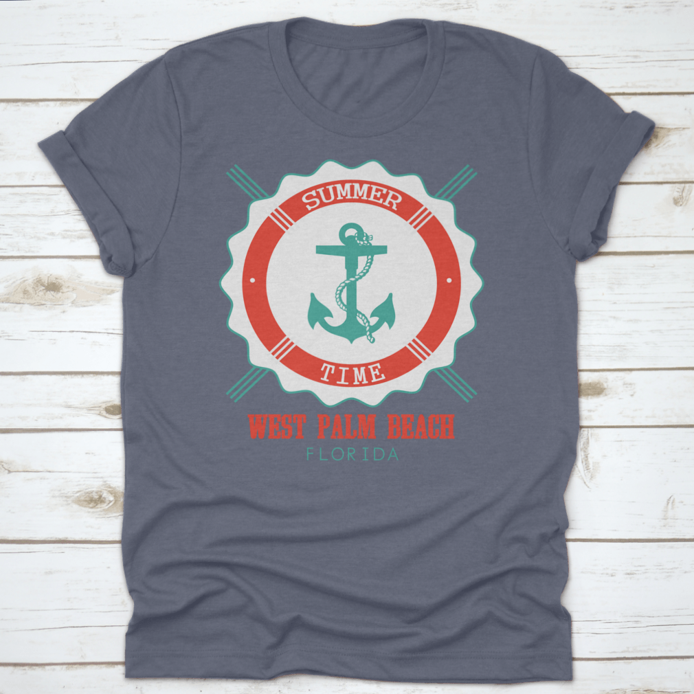 West Palm Beach Anchor Seal T-Shirt featuring a classic fit and made from 100% cotton, perfect for summer wear.