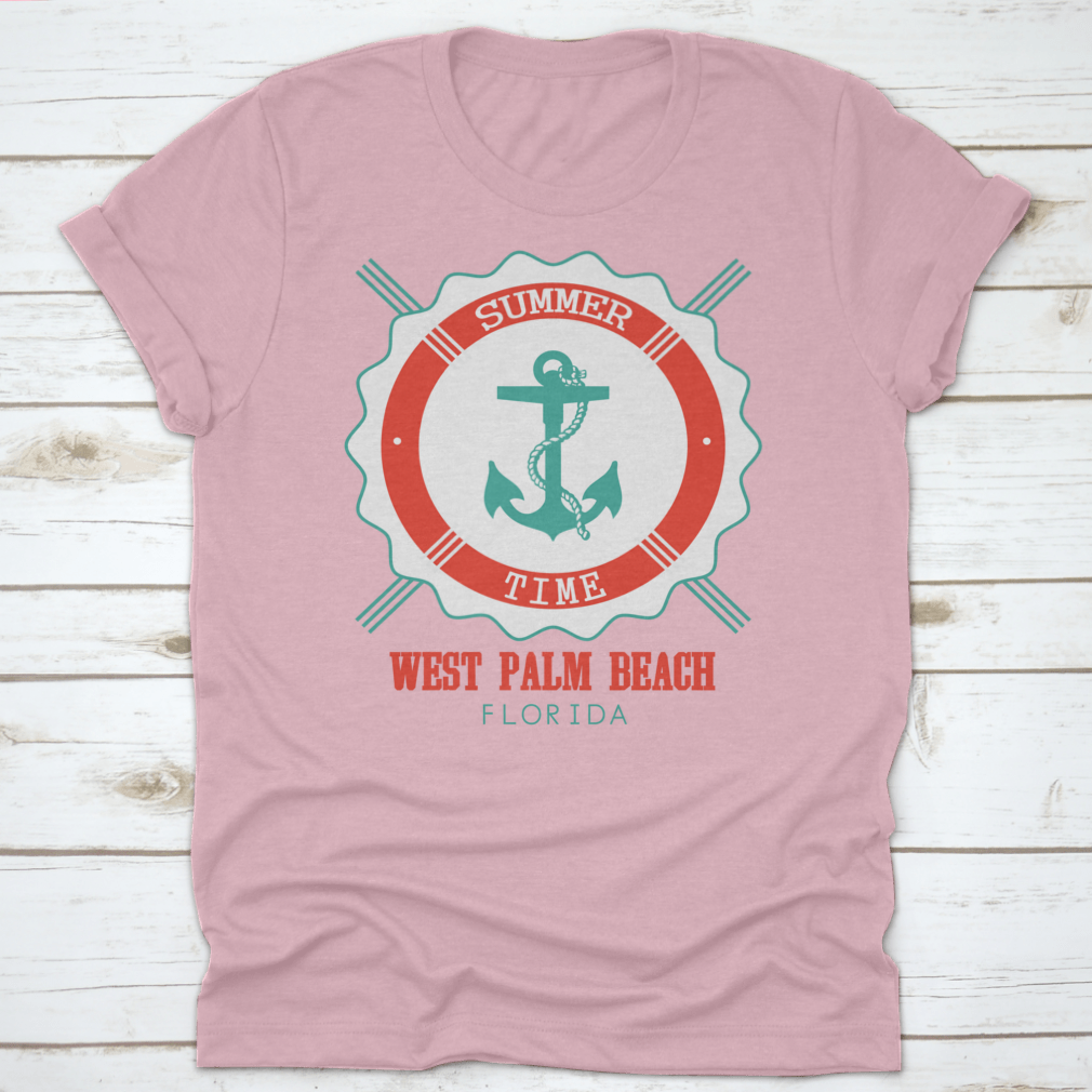 West Palm Beach Anchor Seal T-Shirt featuring a classic fit and made from 100% cotton, perfect for summer wear.