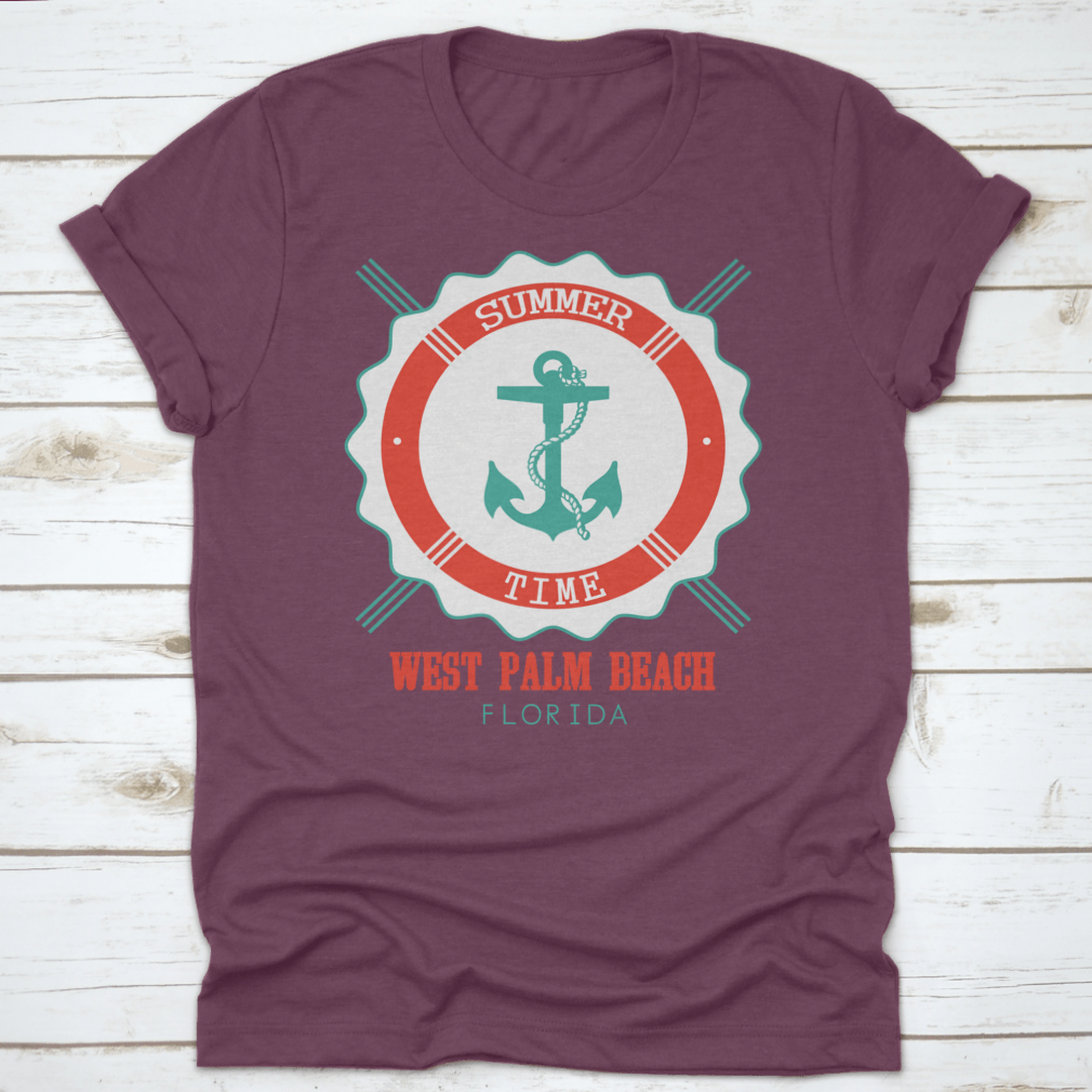 West Palm Beach Anchor Seal T-Shirt featuring a classic fit and made from 100% cotton, perfect for summer wear.