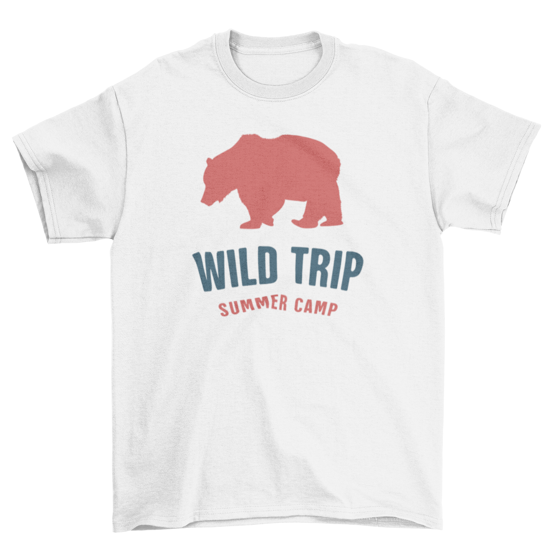 Wild Travel Trip Summer Camp t-shirt featuring a bear silhouette design, perfect for outdoor adventures.