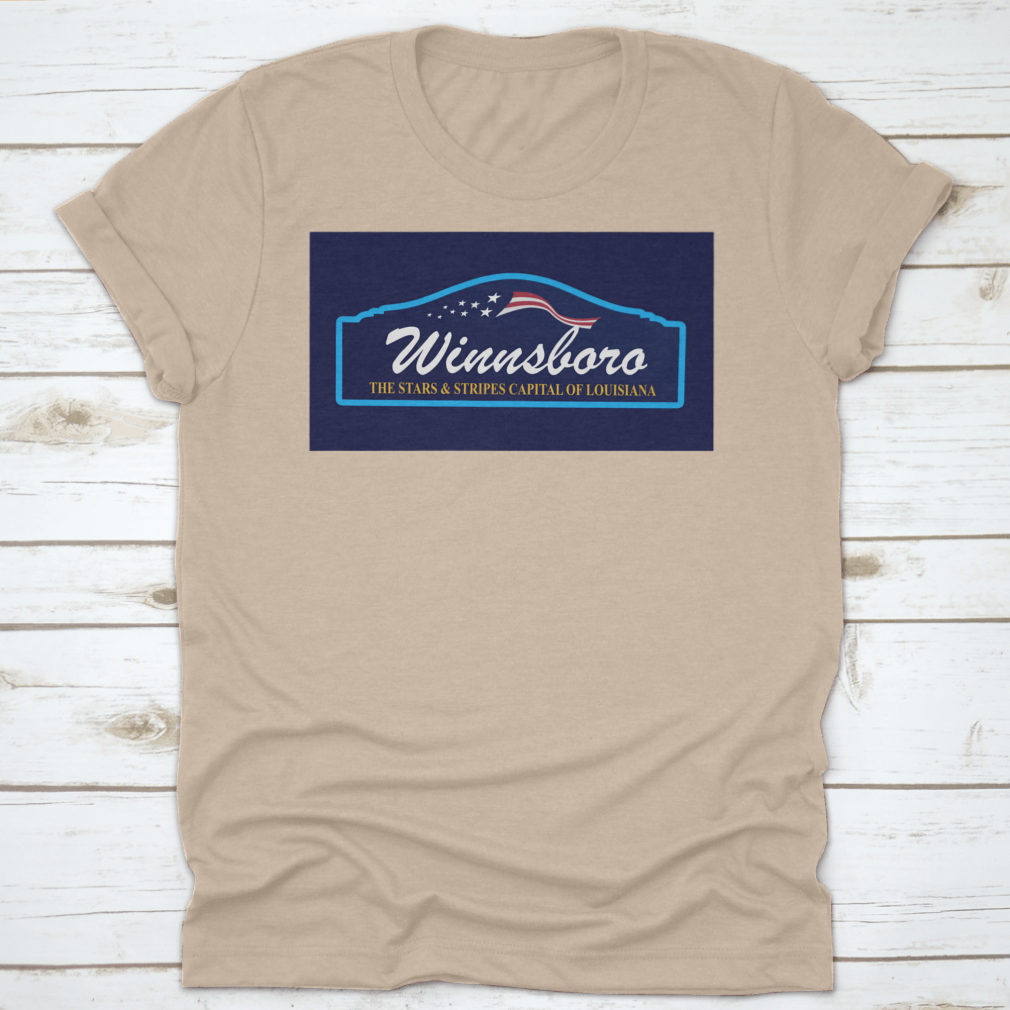 Winnsboro The Stars And Stripes Capital Of Louisiana Artistic Banner made from 100% cotton, featuring a classic fit and vibrant design.