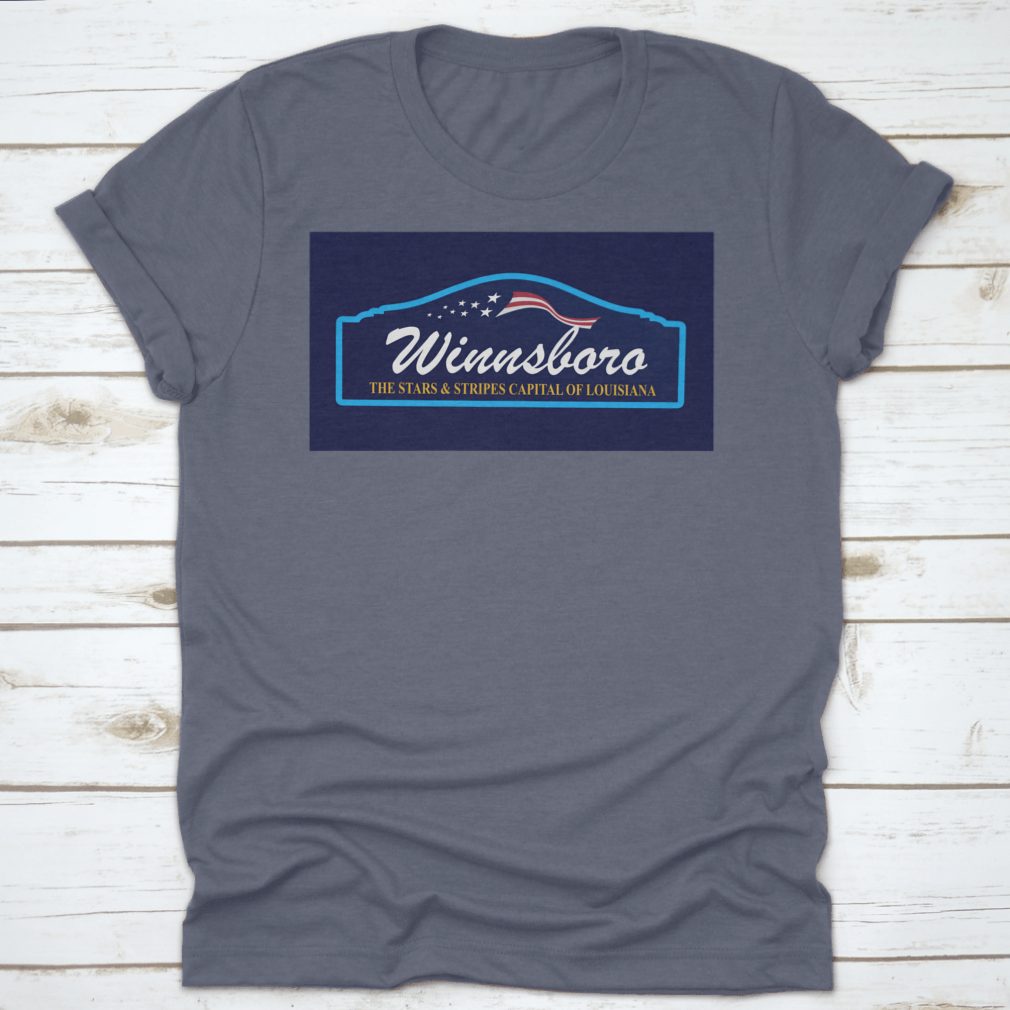 Winnsboro The Stars And Stripes Capital Of Louisiana Artistic Banner made from 100% cotton, featuring a classic fit and vibrant design.