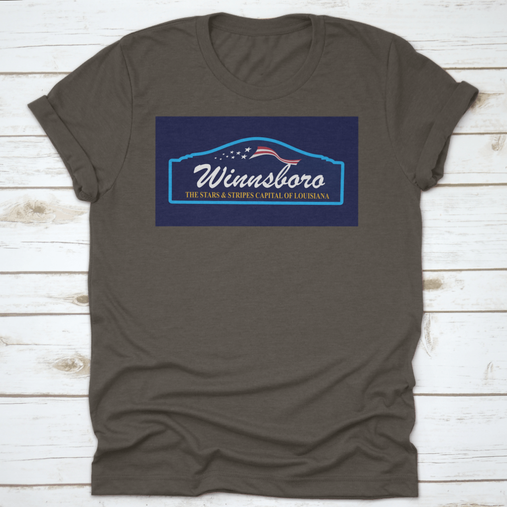 Winnsboro The Stars And Stripes Capital Of Louisiana Artistic Banner made from 100% cotton, featuring a classic fit and vibrant design.