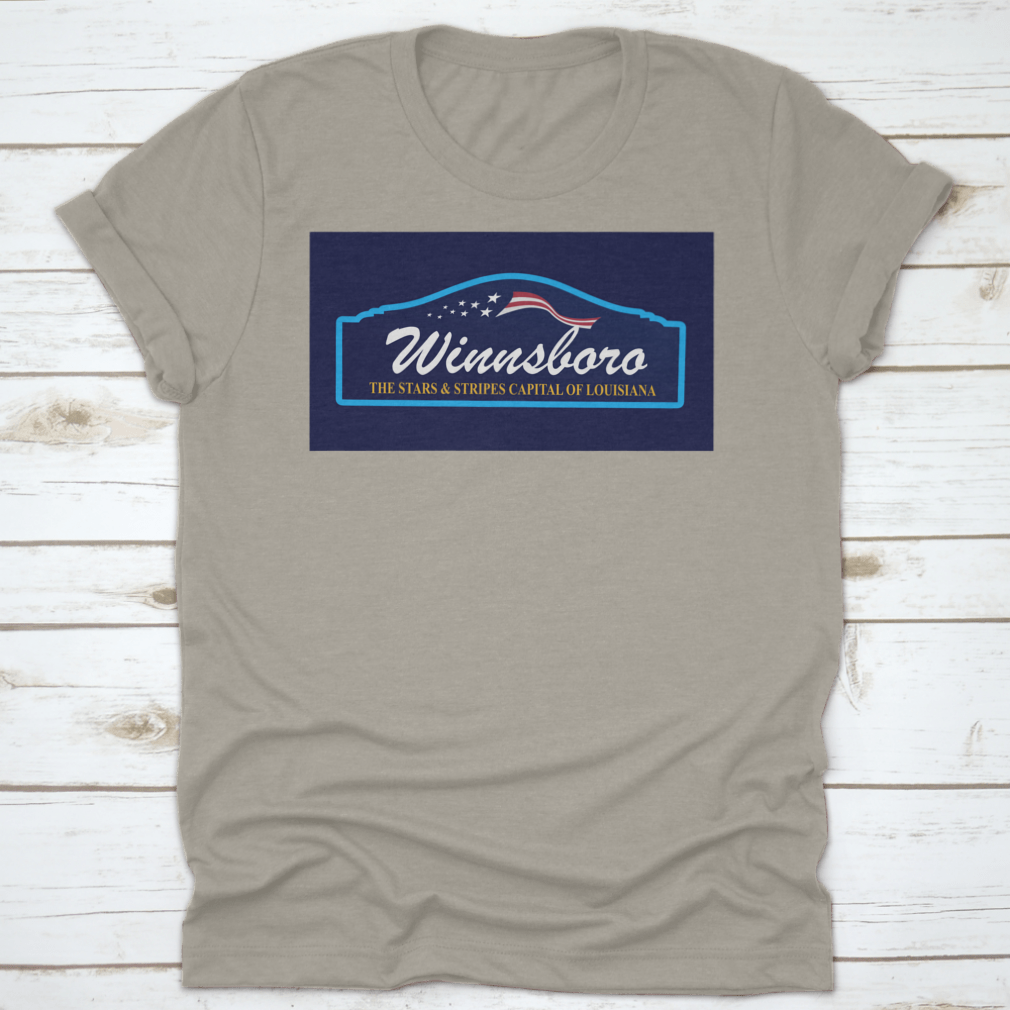 Winnsboro The Stars And Stripes Capital Of Louisiana Artistic Banner made from 100% cotton, featuring a classic fit and vibrant design.