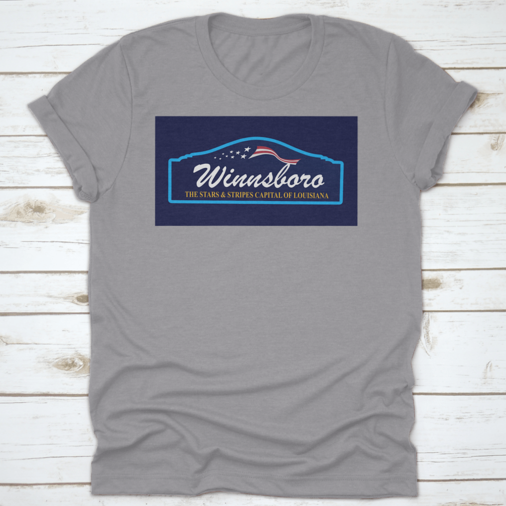 Winnsboro The Stars And Stripes Capital Of Louisiana Artistic Banner made from 100% cotton, featuring a classic fit and vibrant design.