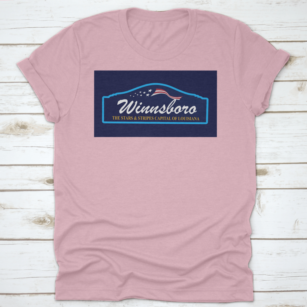 Winnsboro The Stars And Stripes Capital Of Louisiana Artistic Banner made from 100% cotton, featuring a classic fit and vibrant design.