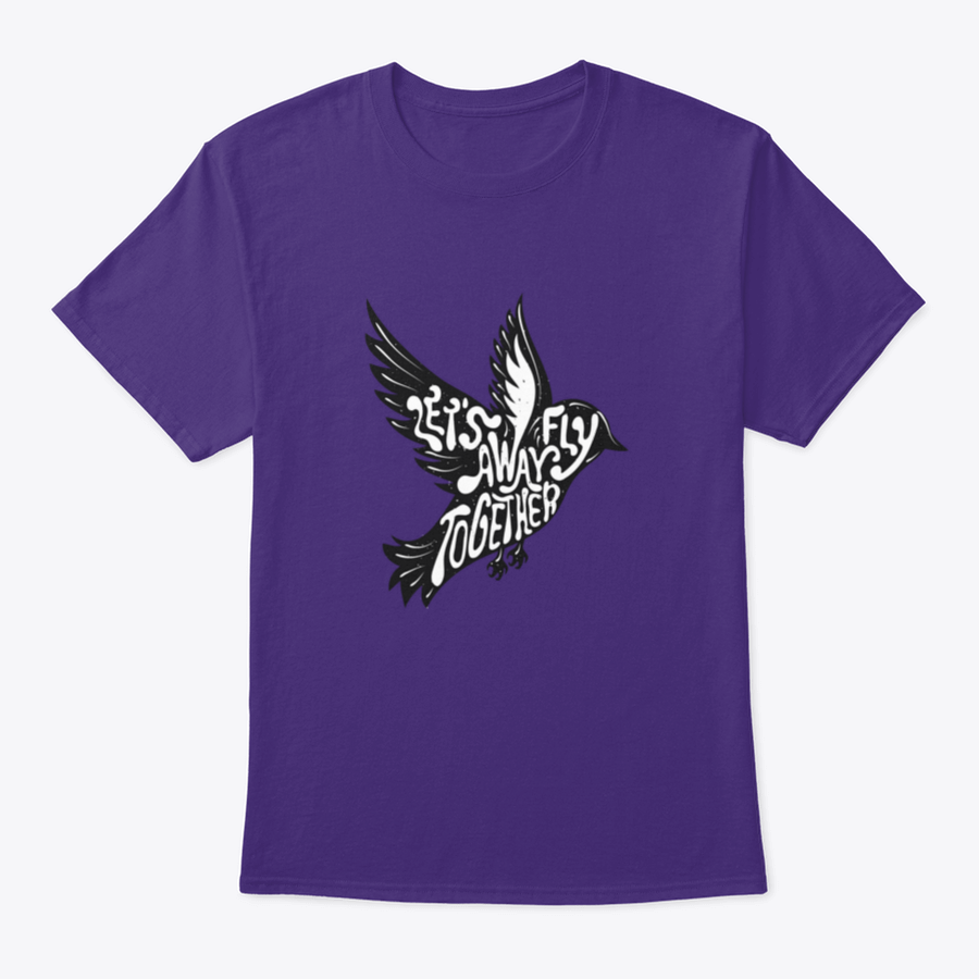 A stylish T-shirt featuring a flying bird design, symbolizing freedom and adventure, made from soft cotton fabric.