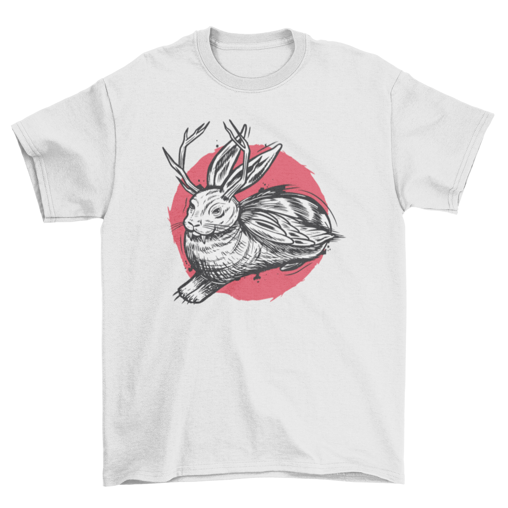 Wolpertinger t-shirt featuring a whimsical design of a legendary Germanic creature, showcasing vibrant colors and intricate details.