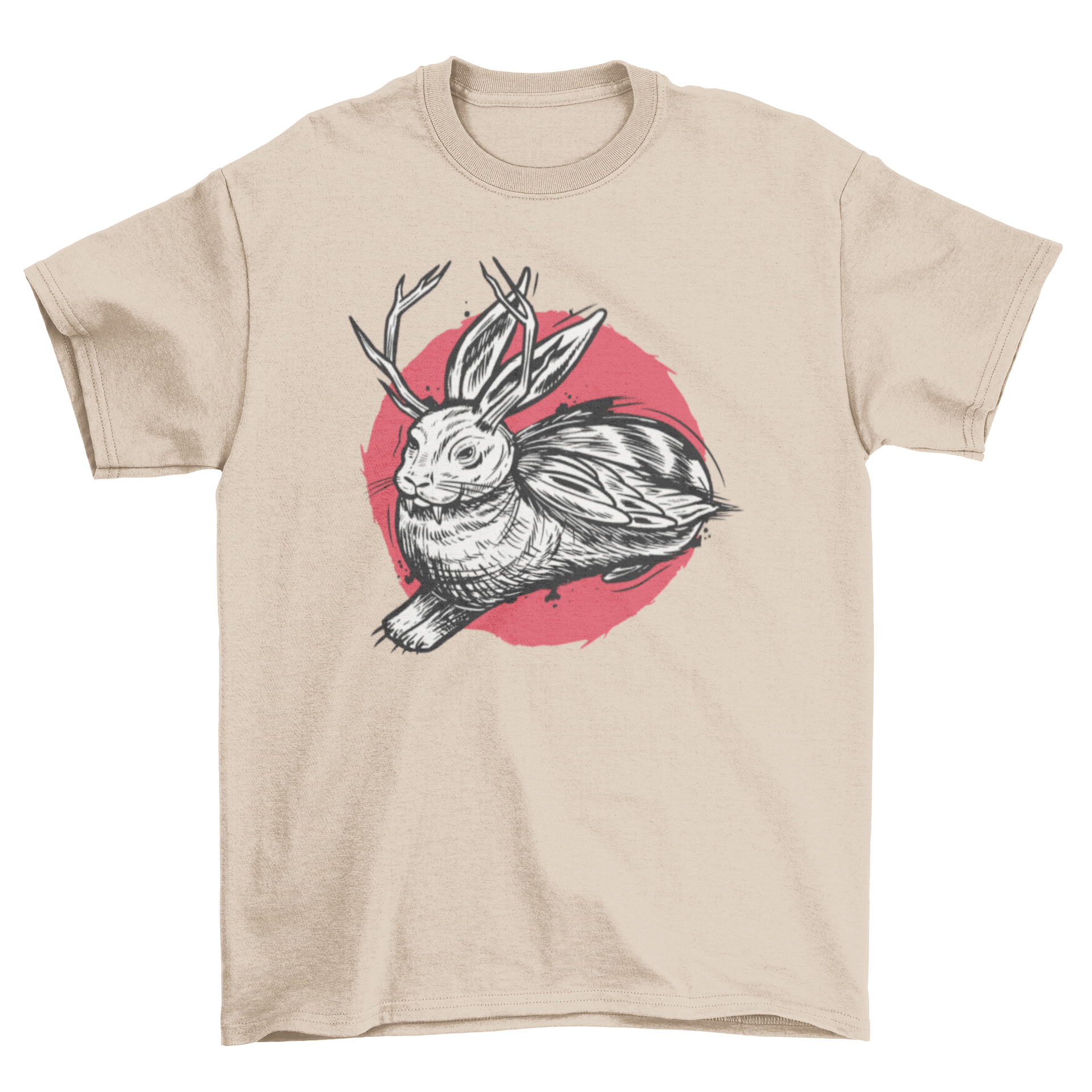 Wolpertinger t-shirt featuring a whimsical design of a legendary Germanic creature, showcasing vibrant colors and intricate details.