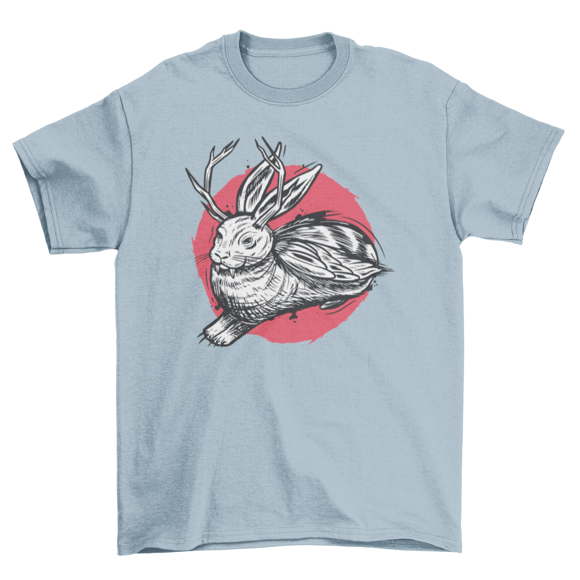 Wolpertinger t-shirt featuring a whimsical design of a legendary Germanic creature, showcasing vibrant colors and intricate details.