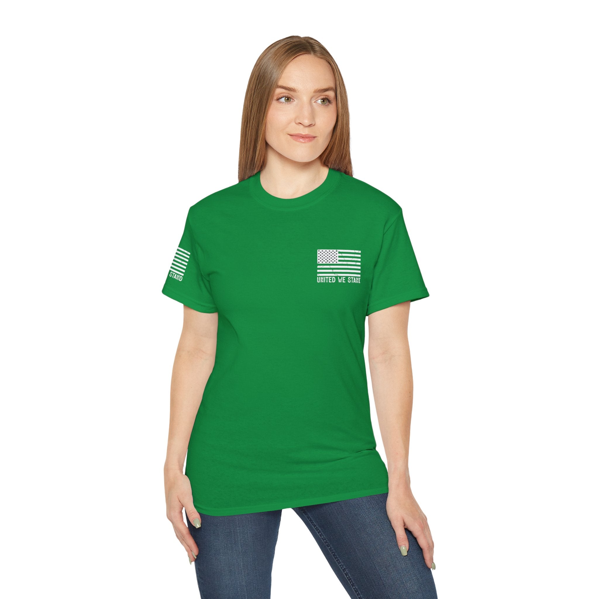 A stylish women's cotton t-shirt featuring a bold statement slogan, showcasing its comfortable fit and quality fabric.