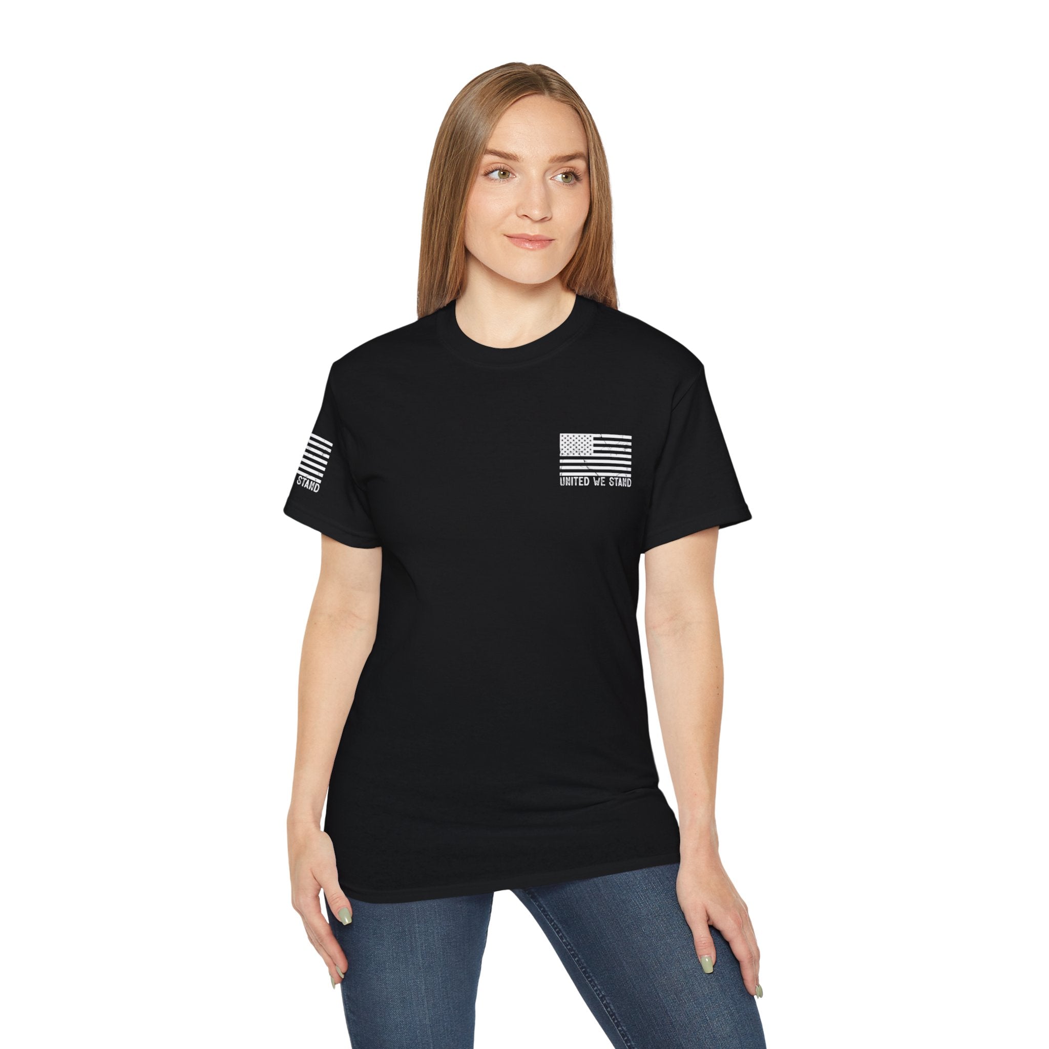 Women Cotton T-Shirt featuring a powerful anti-hate slogan, made from 100% US cotton with a classic fit and crew neckline.
