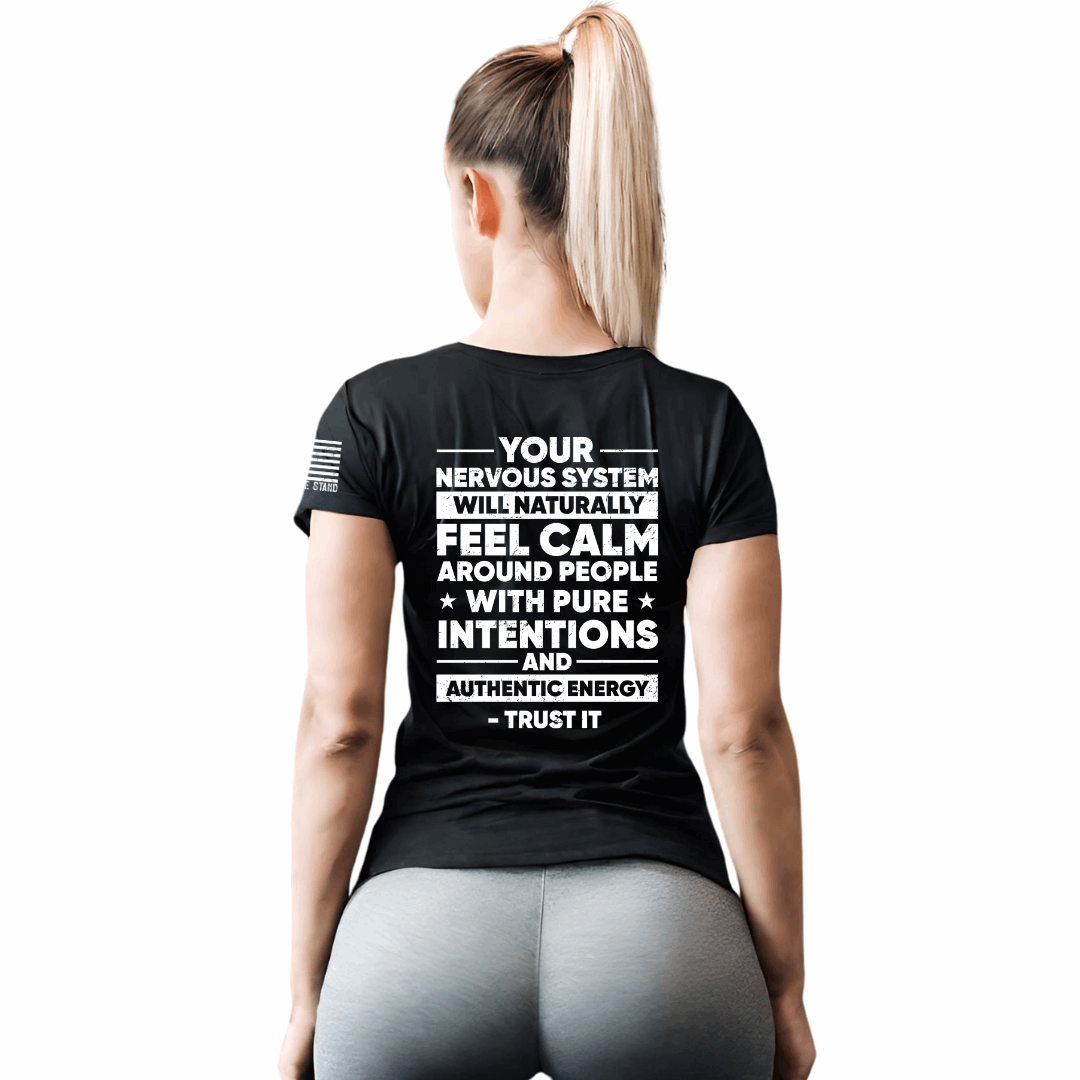 Women Cotton T-Shirt featuring an uplifting slogan, made from 100% US cotton, showcasing a classic fit and crew neckline.