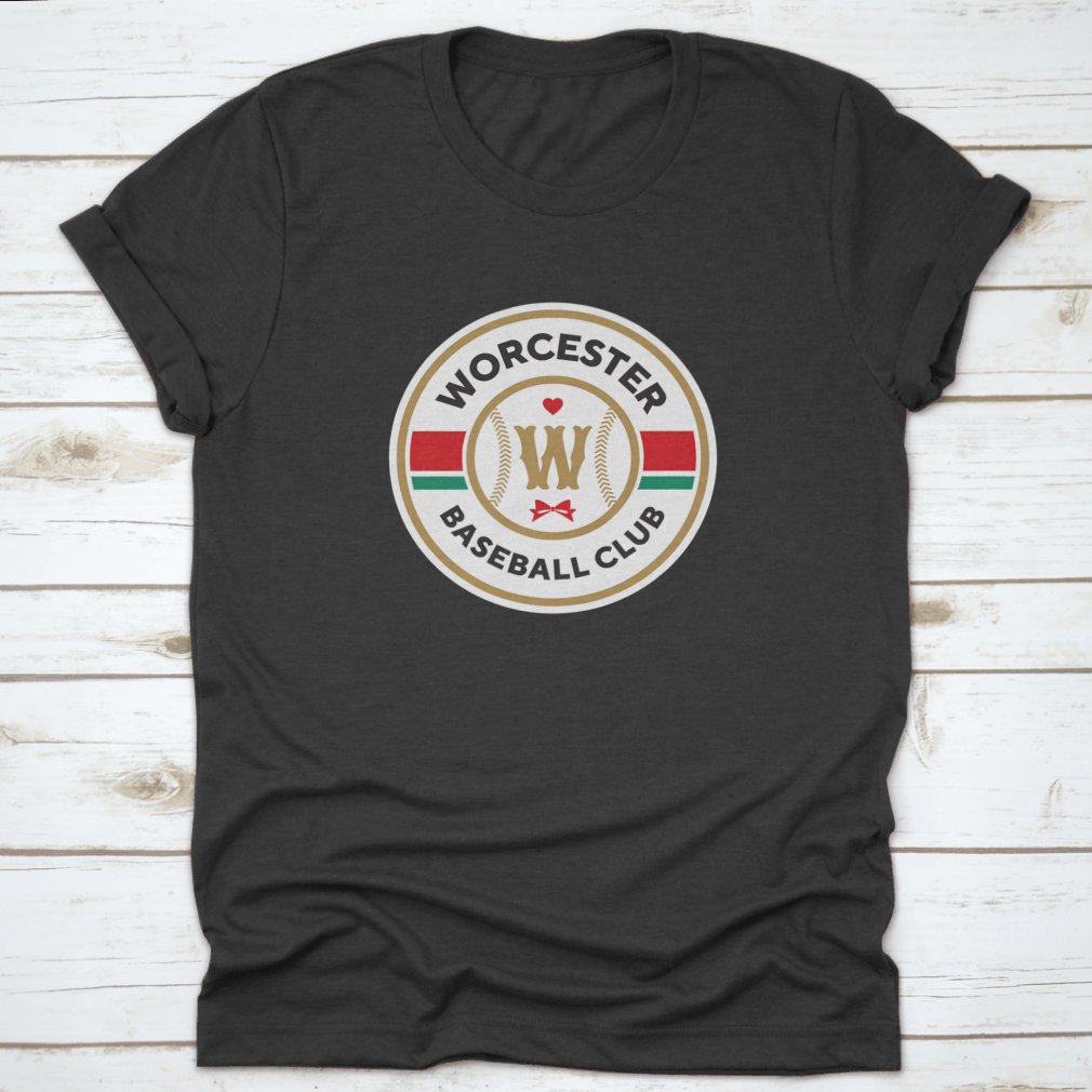 Vector graphic illustration of baseball themed around Worcester, Massachusetts, showcasing a vibrant design perfect for apparel and promotional use.
