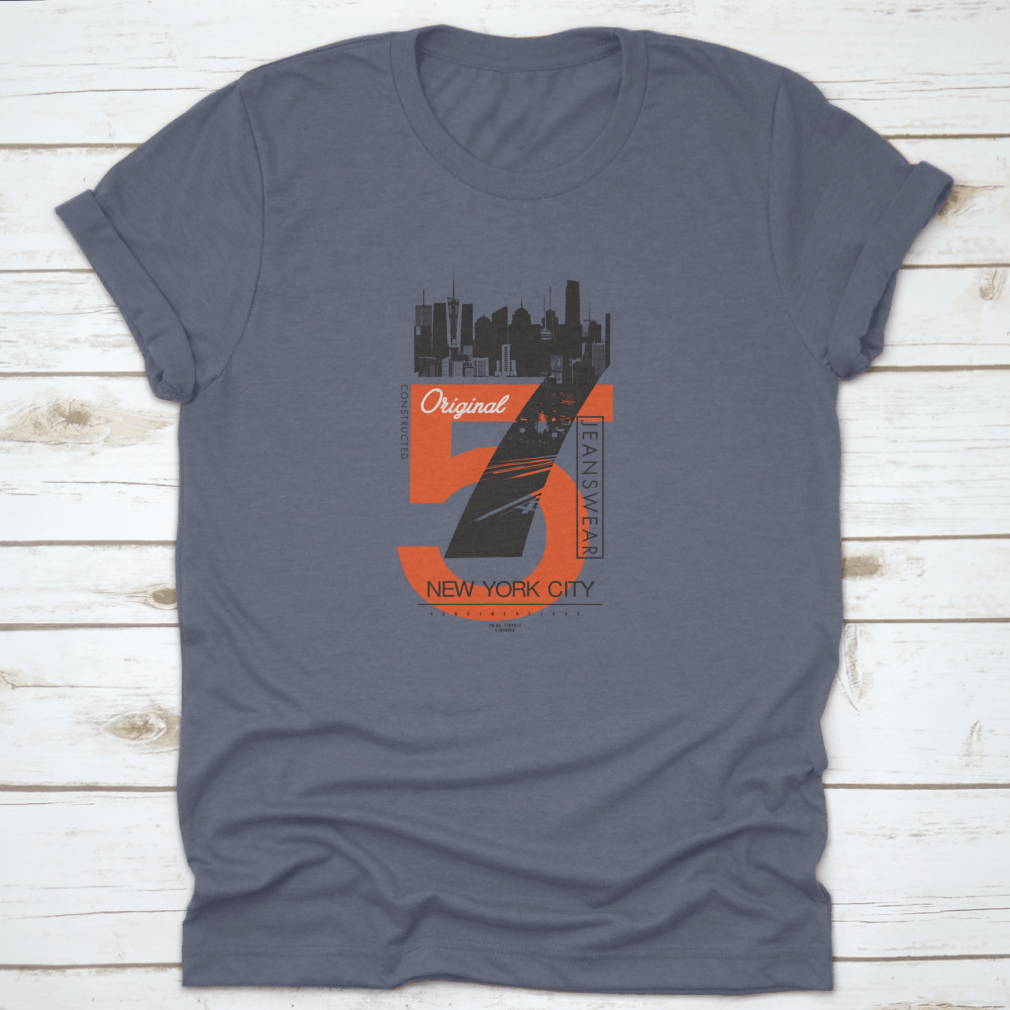 Wording 75 T-shirt featuring a vibrant city print design, made from 100% cotton, showcasing a modern urban style.