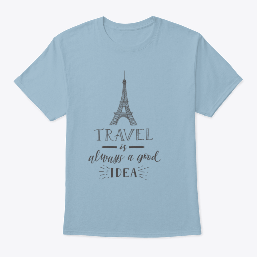 A stylish T-shirt featuring a sketch of the Eiffel Tower, made from 100% cotton, perfect for travel enthusiasts.