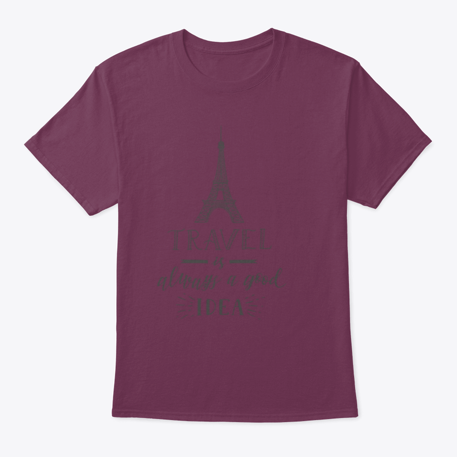A stylish T-shirt featuring a sketch of the Eiffel Tower, made from 100% cotton, perfect for travel enthusiasts.