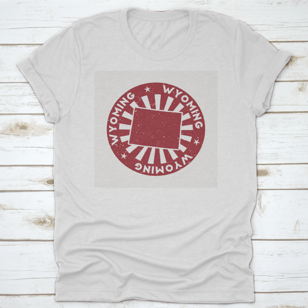 Wyoming Stamp Travel Red Rubber Stamp featuring a detailed map of Wyoming, perfect for travel enthusiasts and scrapbooking.