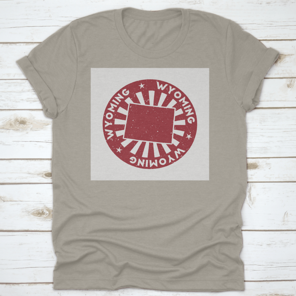 Wyoming Stamp Travel Red Rubber Stamp featuring a detailed map of Wyoming, perfect for travel enthusiasts and scrapbooking.