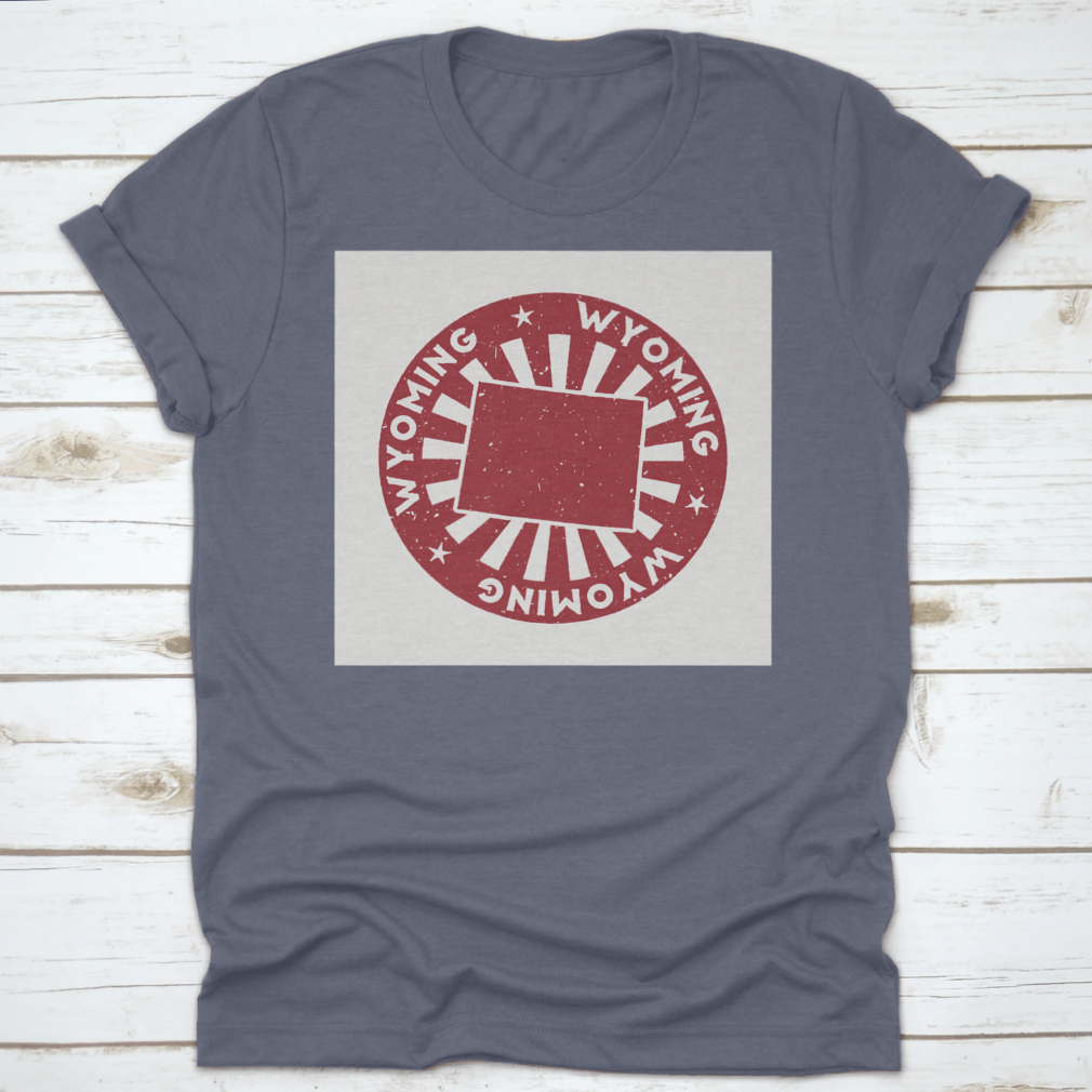 Wyoming Stamp Travel Red Rubber Stamp featuring a detailed map of Wyoming, perfect for travel enthusiasts and scrapbooking.