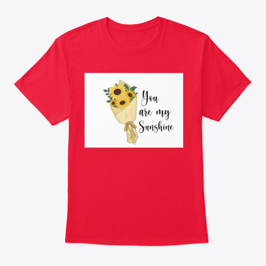 You Are Sunshine T-shirt featuring a vibrant sunflower watercolor design, made from soft cotton fabric.