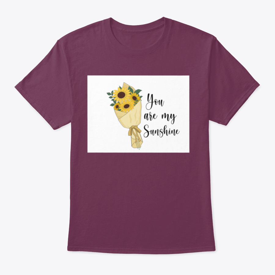 You Are Sunshine T-shirt featuring a vibrant sunflower watercolor design, made from soft cotton fabric.