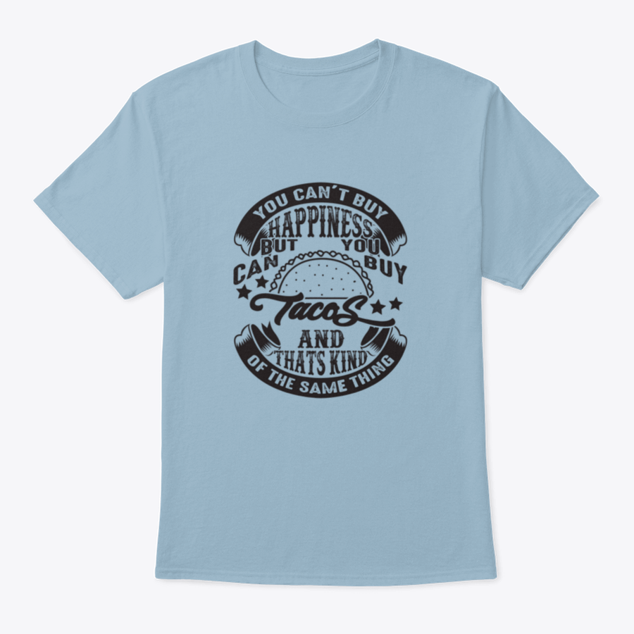 A comfortable 'You Can't Buy Happiness' T-Shirt displayed on a mannequin, showcasing its classic fit and soft fabric.