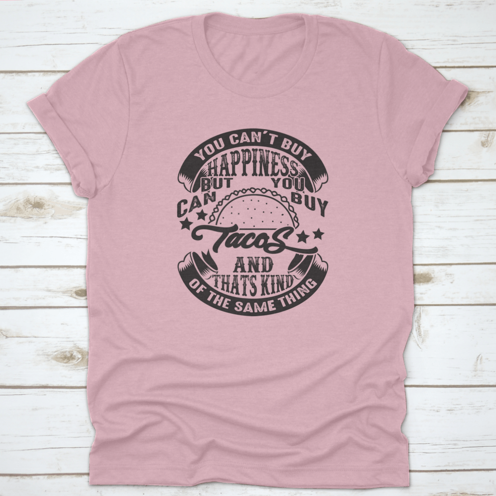 A comfortable 'You Can't Buy Happiness' T-Shirt displayed on a mannequin, showcasing its classic fit and soft fabric.