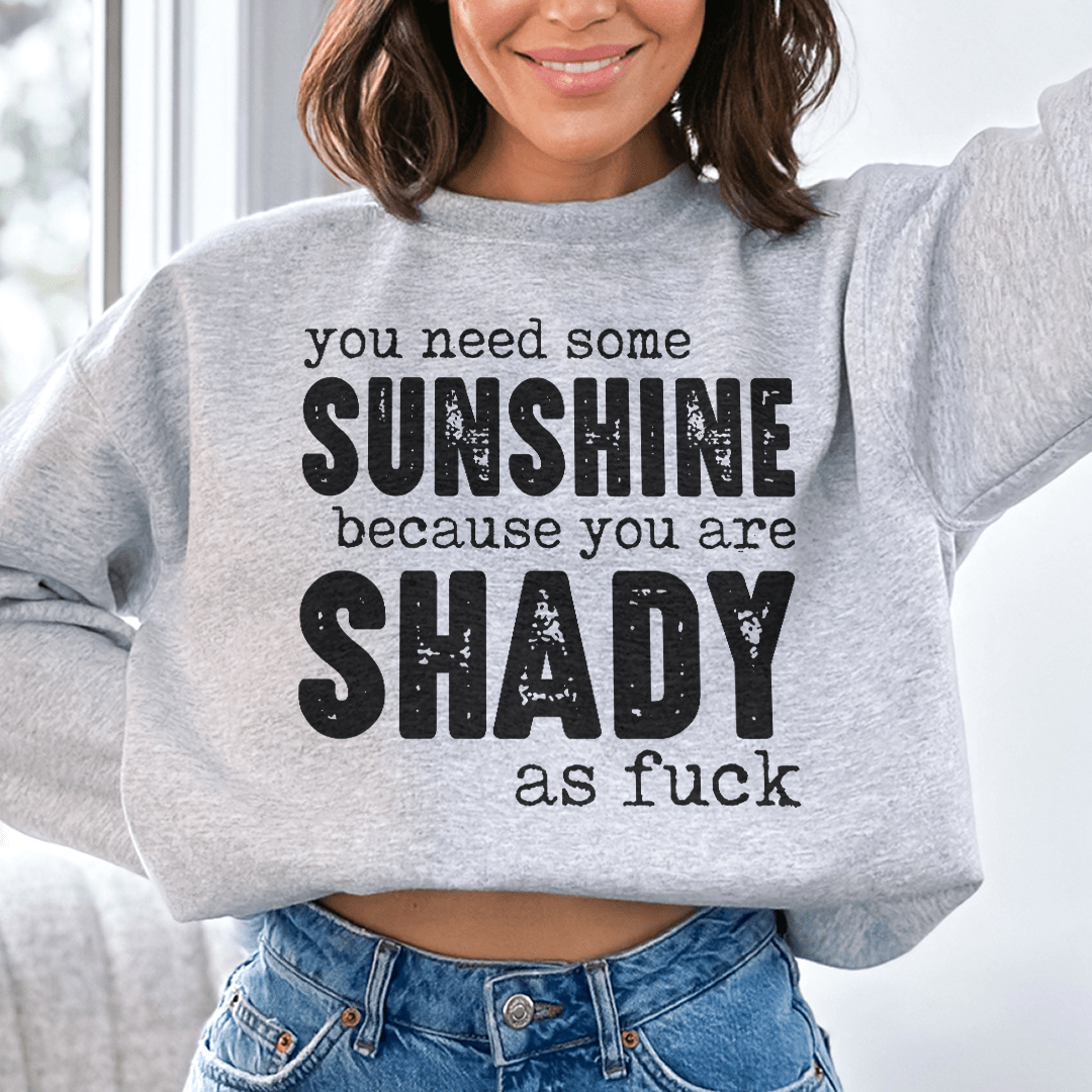 Cozy 'You Need Some Sunshine' sweats featuring a cotton/poly fleece blend, designed by top artists for comfort and style.