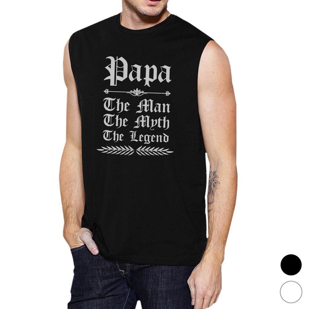 Vintage Gothic Papa Mens Popular Workout Gym tank top in breathable cotton, featuring unique graphic design, perfect for Father's Day gifts.