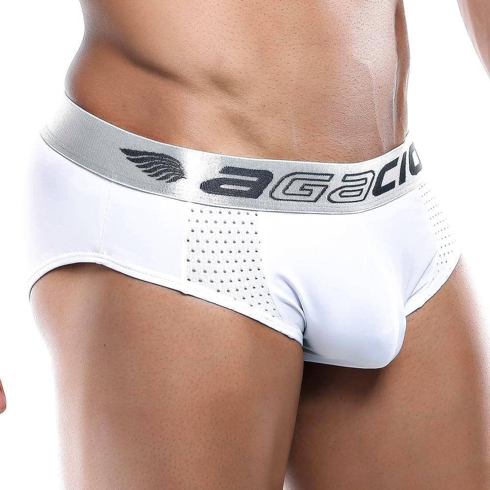 Agacio AGJ012 Brief showcasing a sleek design with subtle texture, perfect for enhancing masculine contours.