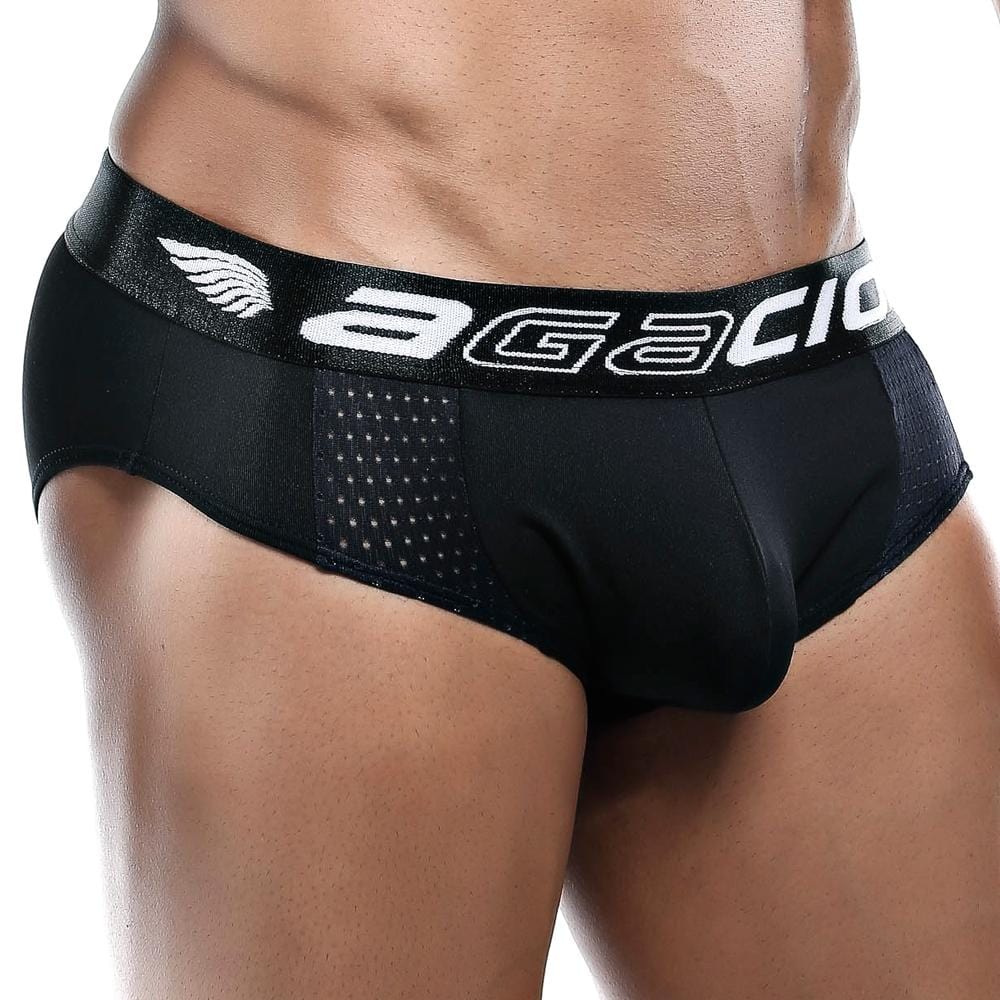 Agacio AGJ012 Brief showcasing a sleek design with subtle texture, perfect for enhancing masculine contours.