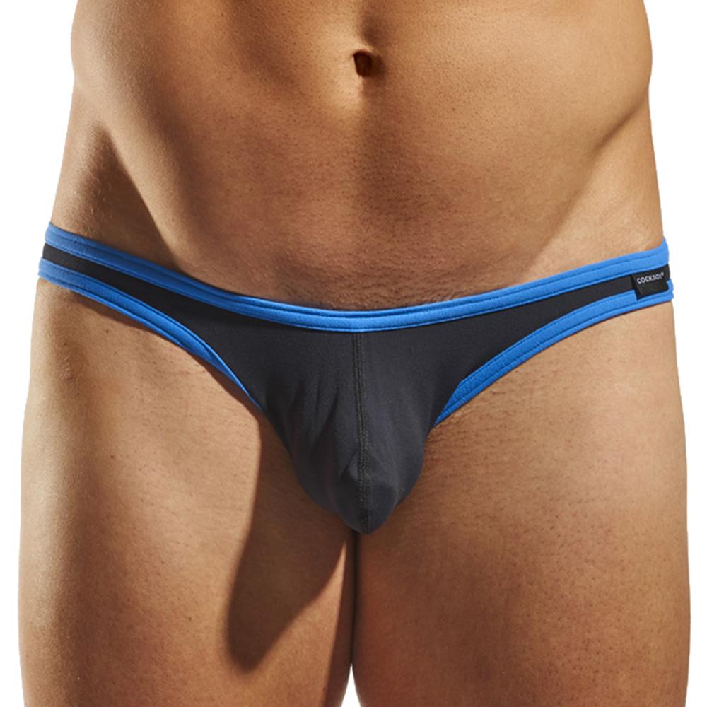 Cocksox CX01BD Brief in ink blue with stylish contrast binding, made from Supplex fabric for comfort and support.