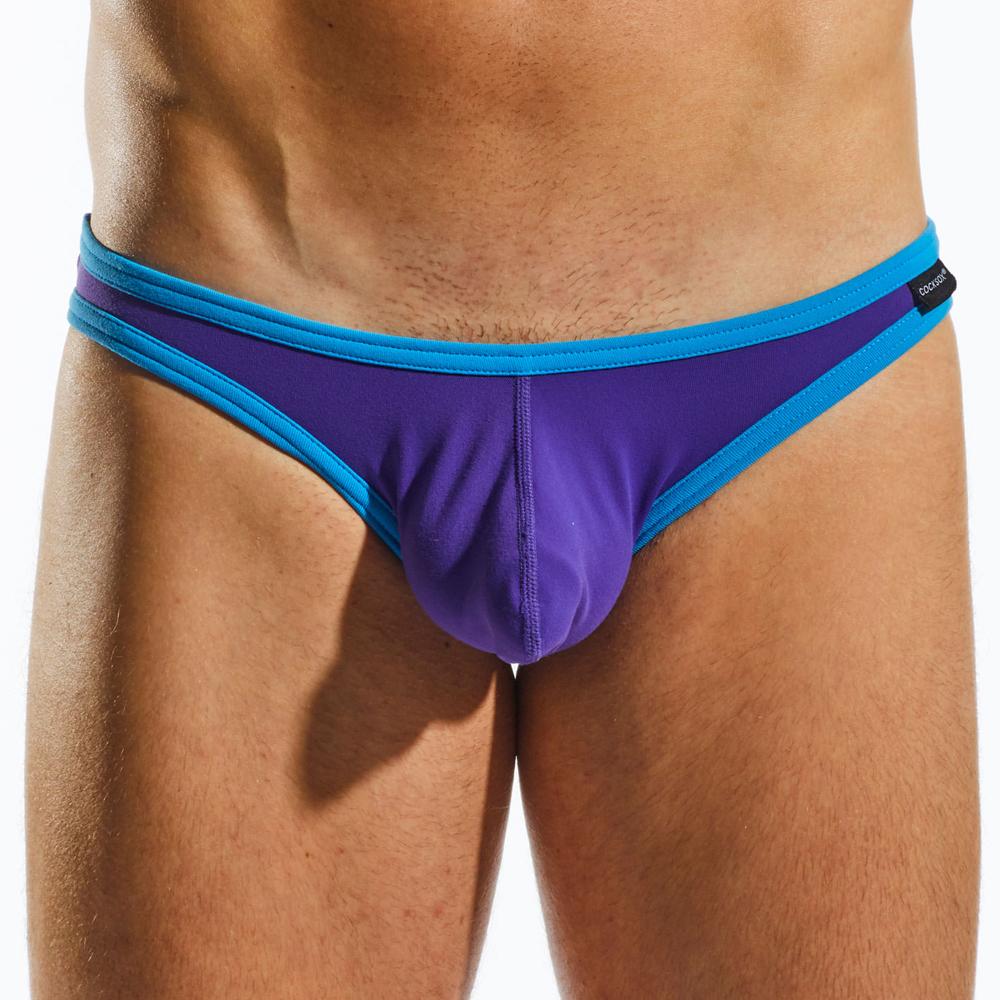 Cocksox CX01BD Brief in ink blue with stylish contrast binding, made from Supplex fabric for comfort and support.
