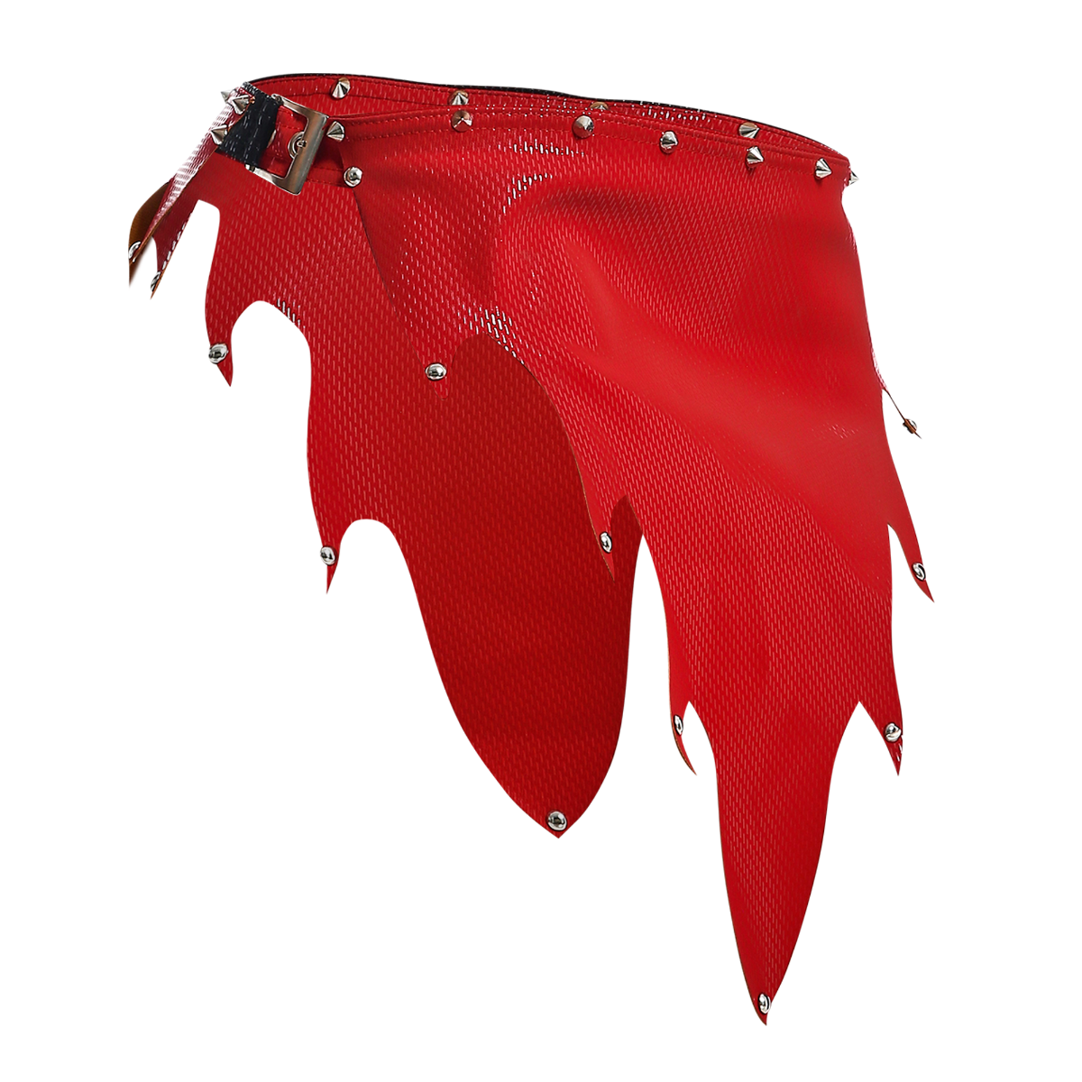 FIRE SKIRT by DNGEON, a stunning faux leather skirt showcasing exquisite craftsmanship and bold design, perfect for daring fashion statements.