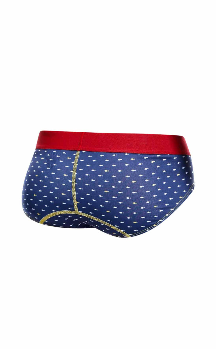 MaleBasics 3-Pack Brief Prints Marine featuring unique designs, soft viscose fabric, and ethical craftsmanship by Colombian artisans.