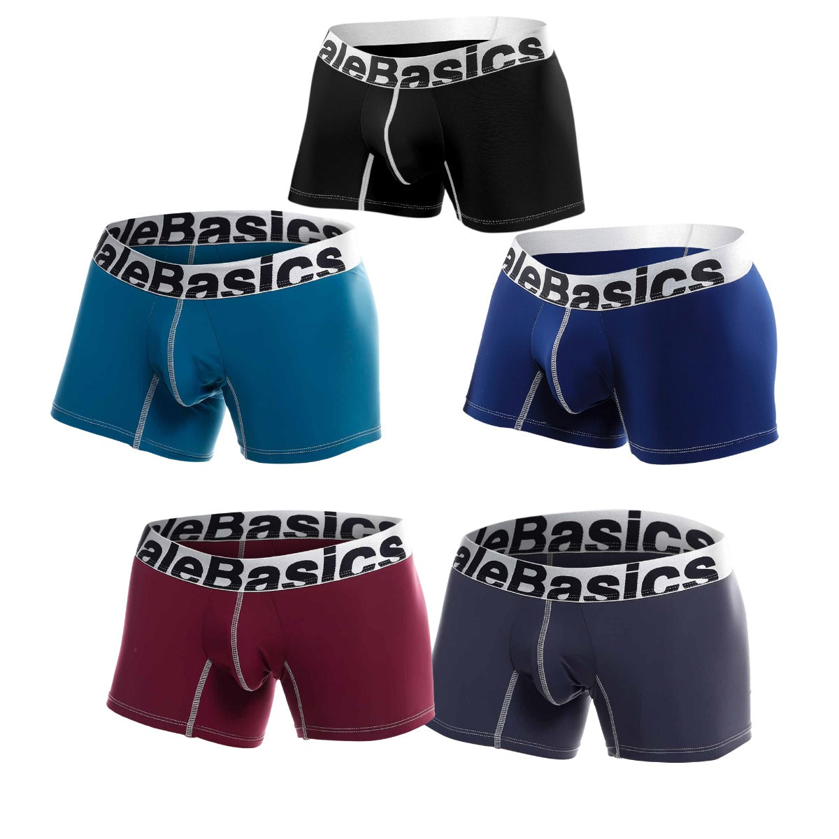 MaleBasics Microfiber Boxer featuring a snug fit, wide waistband, and precision stitching, designed for comfort and style.