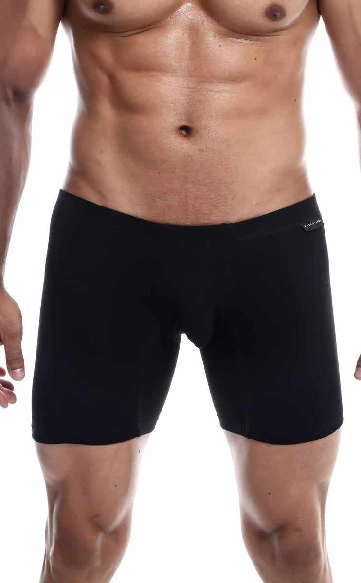 MaleBasics Silver + Boxer Brief in black, gray, and royal colors, showcasing the soft fabric and comfortable waistband.