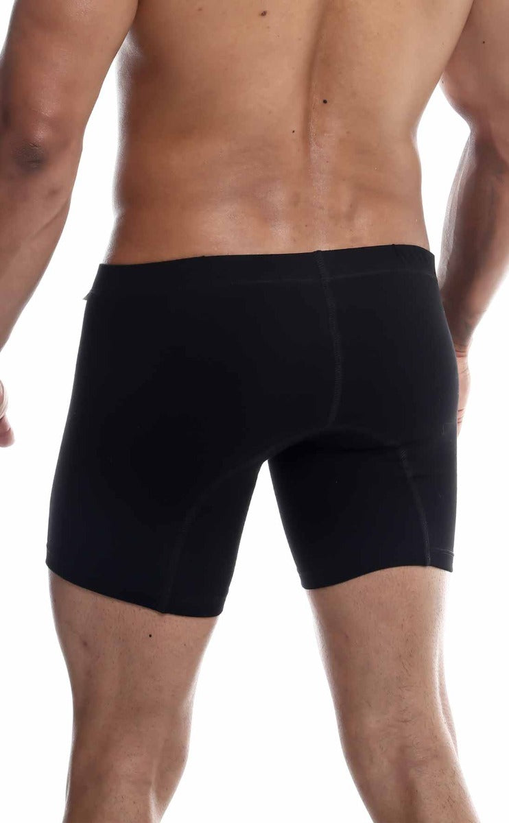 MaleBasics Silver + Boxer Brief in black, gray, and royal colors, showcasing the soft fabric and comfortable waistband.