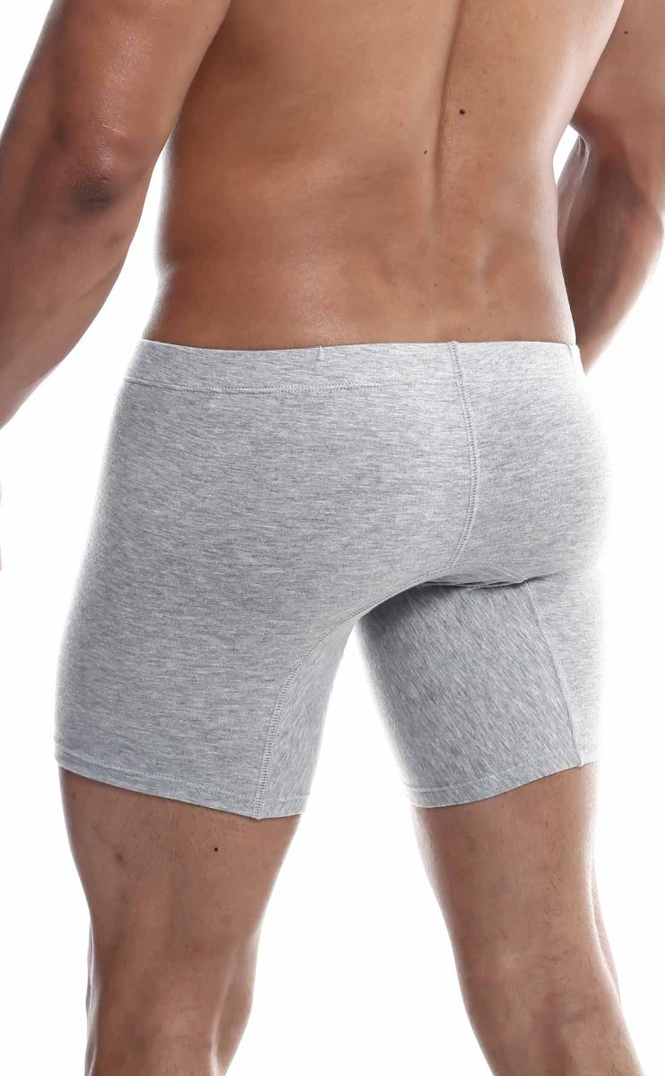 MaleBasics Silver + Boxer Brief in black, gray, and royal colors, showcasing the soft fabric and comfortable waistband.