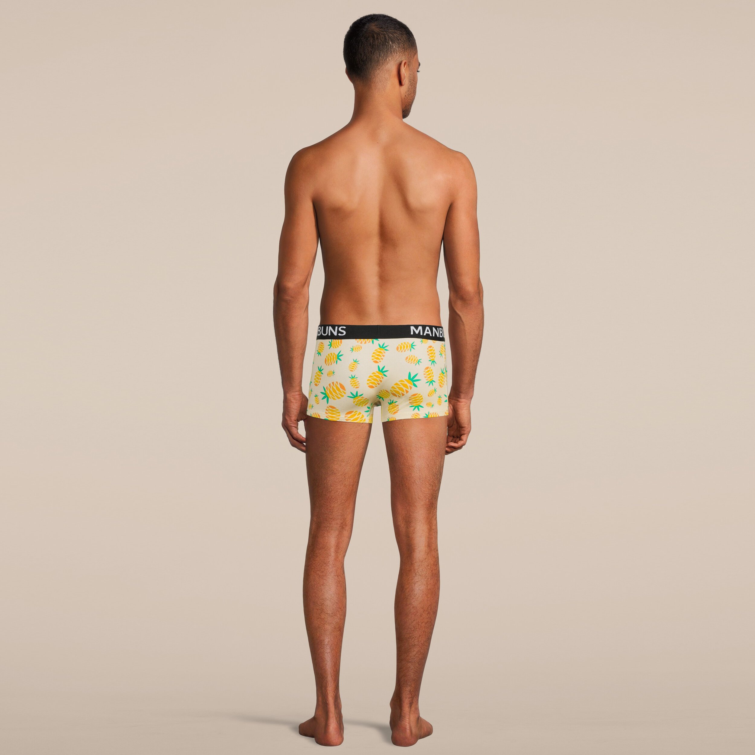 Men's Pineapple Boxer Trunk Underwear featuring a vibrant pineapple print, made from a soft cotton blend for comfort and style.