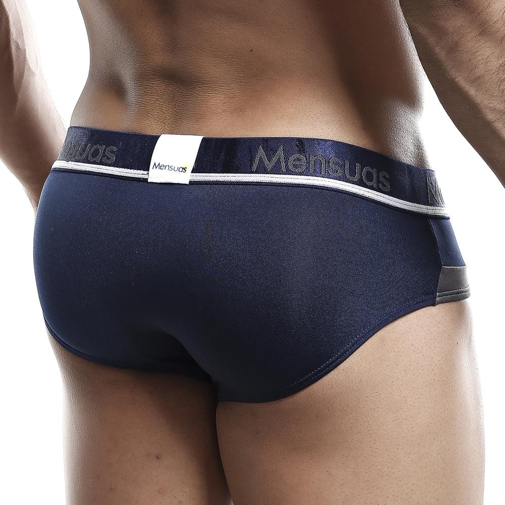 Mensuas MNH034 Brief in white and royal blue, showcasing its comfortable fit and stylish design for men.