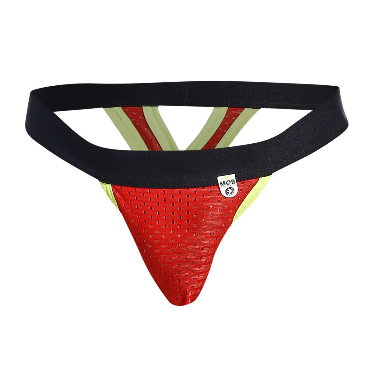 MOB Mesh Y Thong in vibrant colors, showcasing premium Yael fabric blend with a modern design.