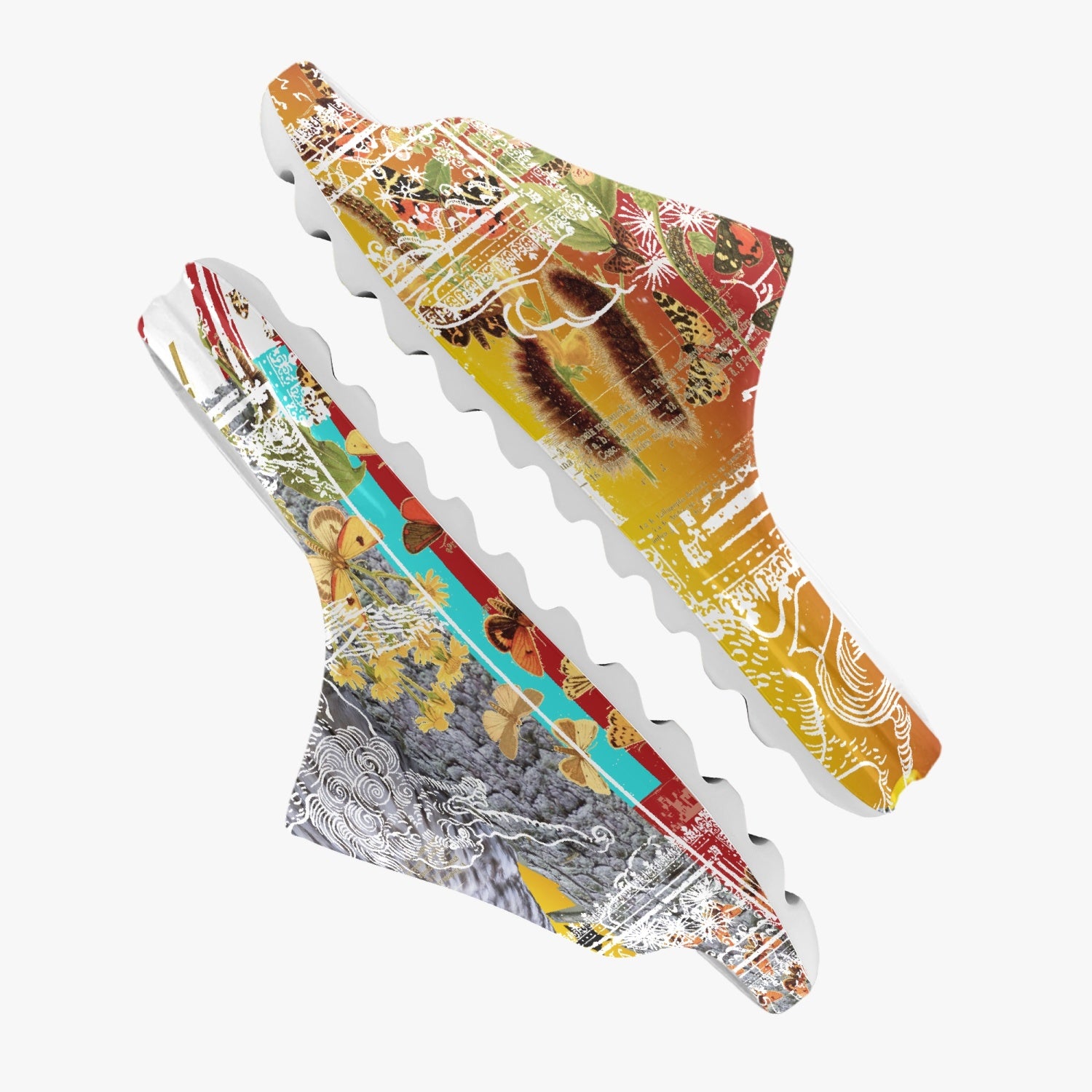 A pair of stylish 729 AOP Slippers made from durable EVA material, featuring a unisex design and anti-skid sole for enhanced grip.