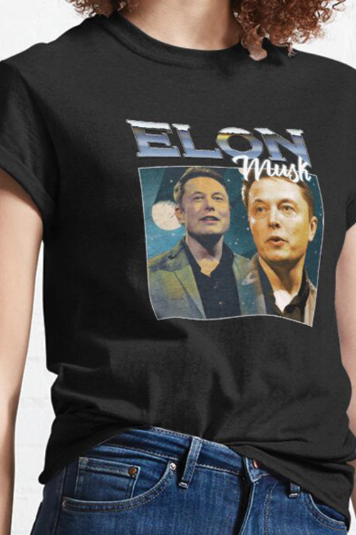 A stylish 90's Style Elon Musk T-Shirt made from soft ring-spun cotton, featuring a retro design suitable for unisex wear.