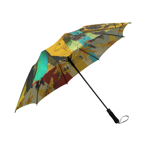 A HAT OF JEEPS Semi-Automatic Foldable Umbrella showcasing its stylish design and waterproof fabric, with a matching sleeve and wrist strap.