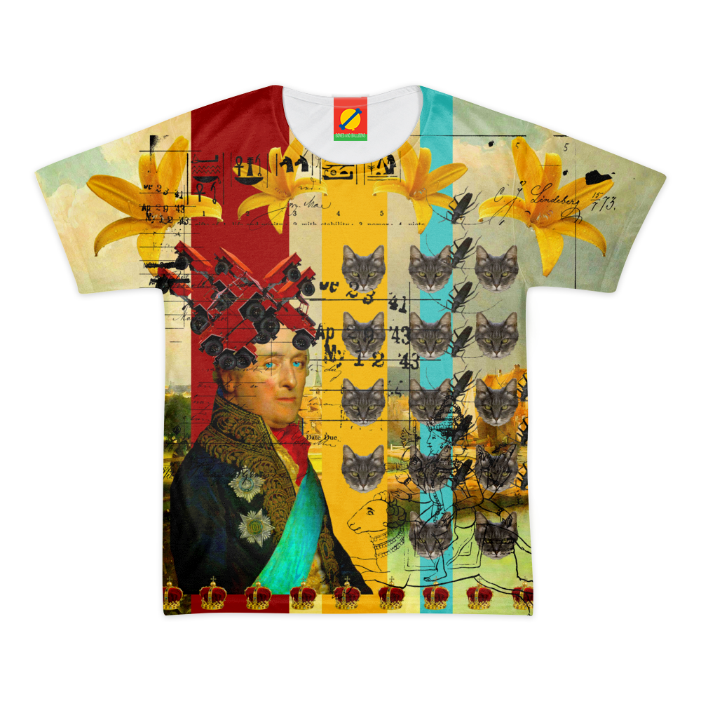 A vibrant A HAT OF JEEPS Women's All Over Print Tee showcasing colorful patterns on a soft cotton fabric.