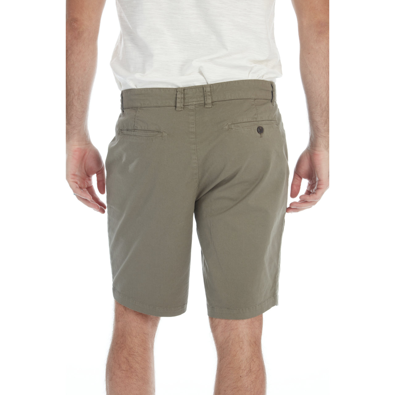 Adan Twill Shorts featuring a garment-dyed finish, four pockets, and a comfortable 9-inch inseam, made from a cotton-spandex blend.
