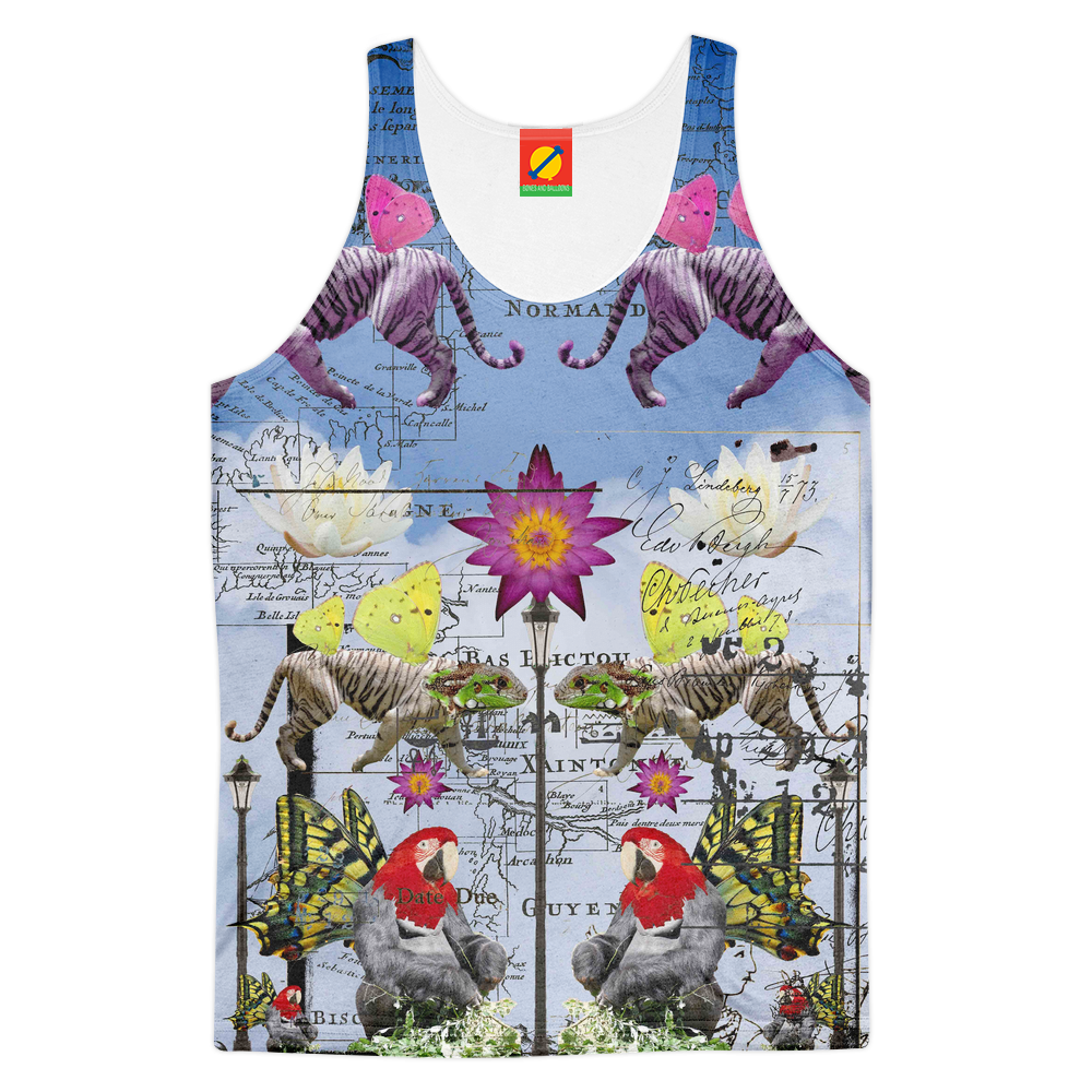 ANIMAL MIX - REFLECTIONS Men's All Over Print Tank Top featuring vibrant colors and a unique sublimation print design.