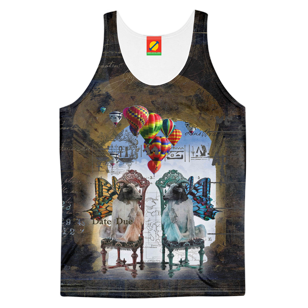 ANIMAL MIX - THE GATE II Men's Tank Top featuring vibrant all-over sublimation print in a stylish design, perfect for summer wear.